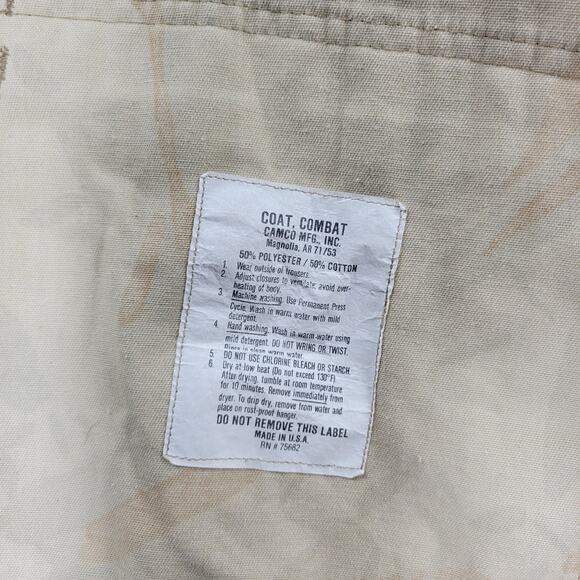 VTG Cabelas Western Sage Combat Coat Mens 2XL Tan Pink Military Jacket Hunt 87' - Picture 4 of 16